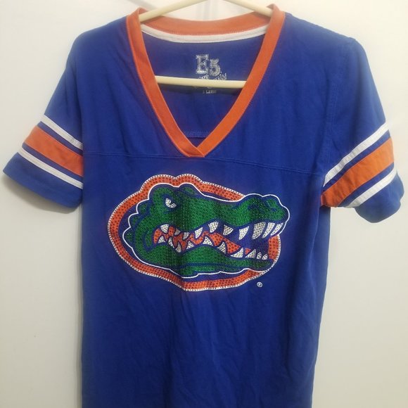 E5 Tops - bedazzled UF Gators women's XL short sleeve jersey